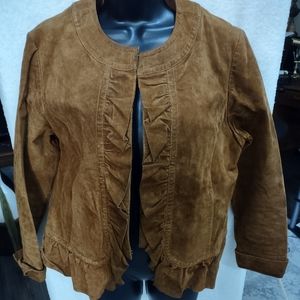 (453) Live A Little ,leather jacket, Brown, size L Womens